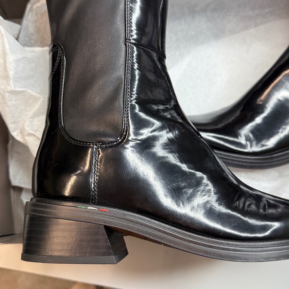 Franco Sarto Giselle Knee High Boot- Black Glossy- Size 7 - Picture 6 of 7